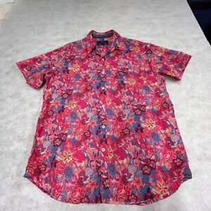 Nickel & Iron Floral‎ Button Up Hawaiian Shirt Short Sleeve Casual Large